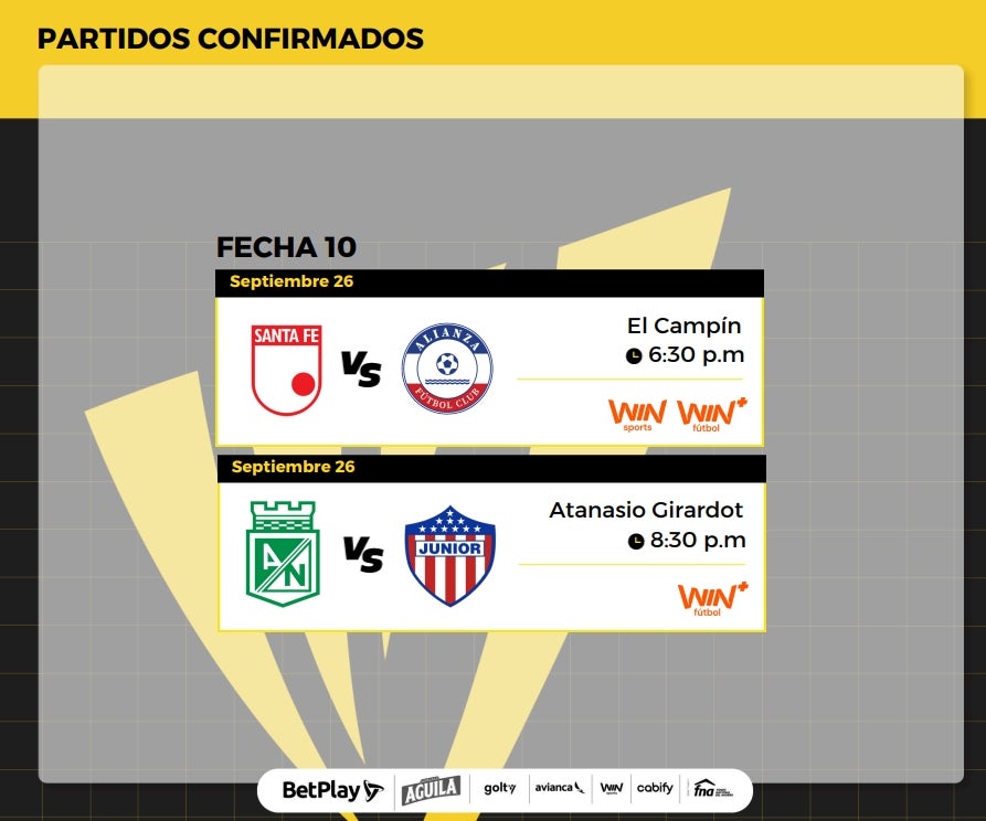 Lista fecha y hora de partidos aplazados de Liga BetPlay